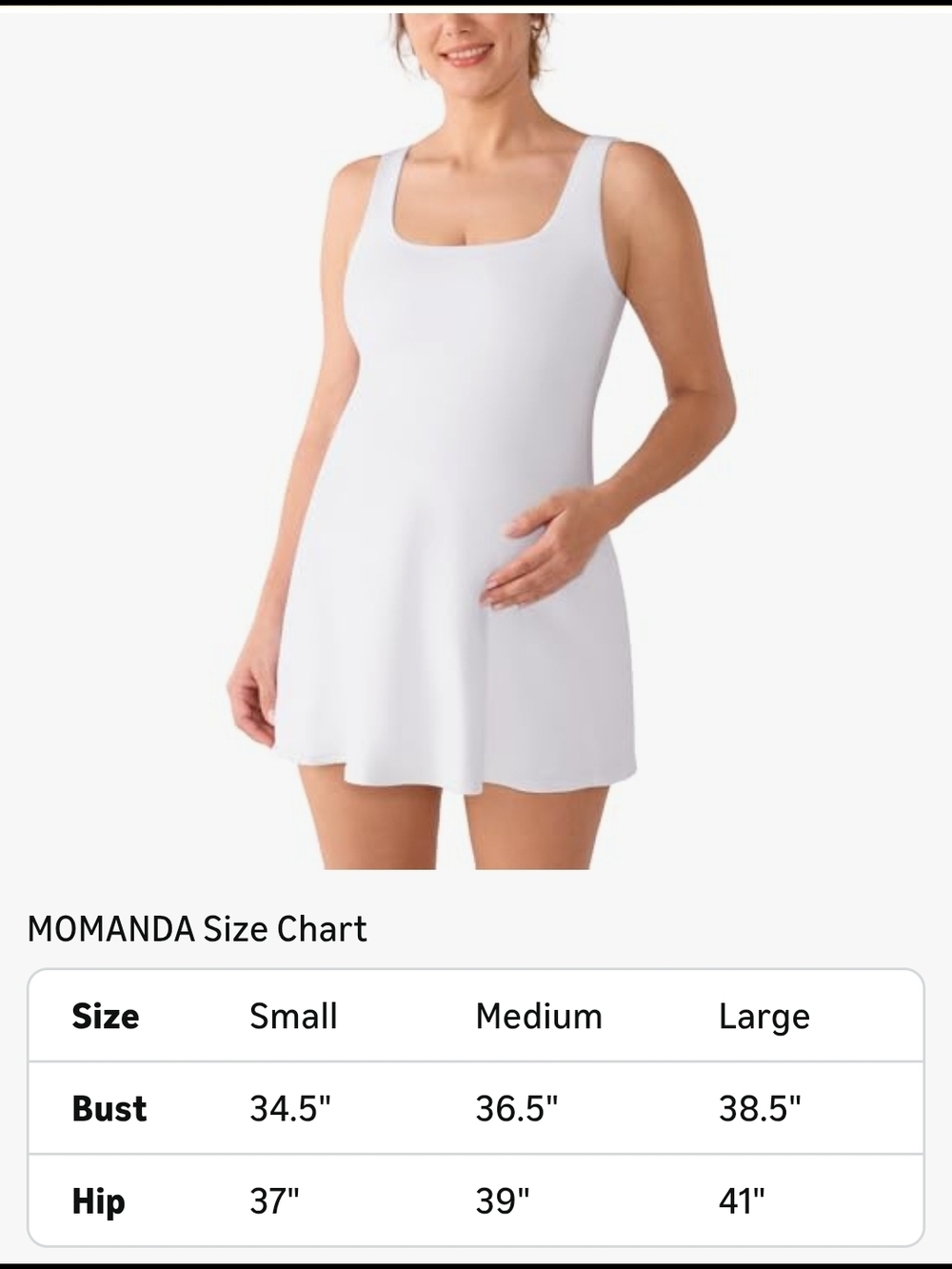 Nwt Large MOMANDA Active Maternity Tennis Dress Sleeveless Summer Tank Pregnancy - Picture 4 of 5
